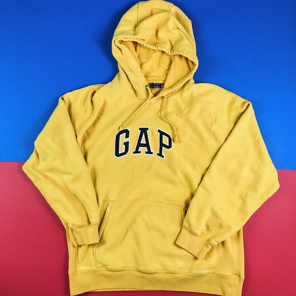 yellow gap hoodie mens